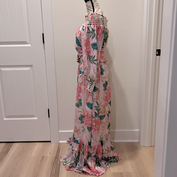 NWT Boston Proper Floral Blooms Off the Shoulder Belted Maxi Dress - Picture 7 of 15